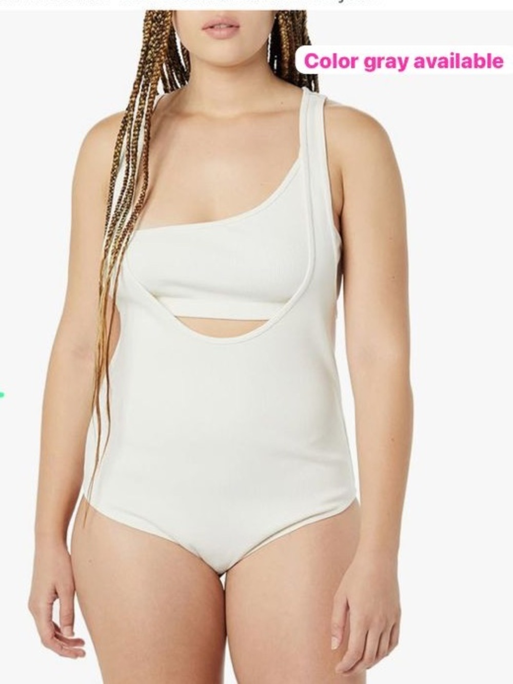 Rare/Self All-Gender Two Piece Ribbed Tank Bodysuit – Gray, Size 6,Brand New - Picture 4 of 14
